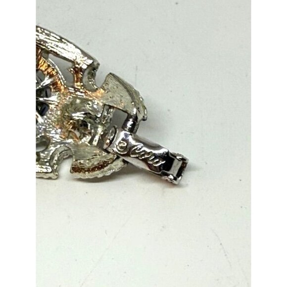 Vintage Coro Blue Rhinestone and Silver Tone Linked Bracelet - Picture 8 of 8